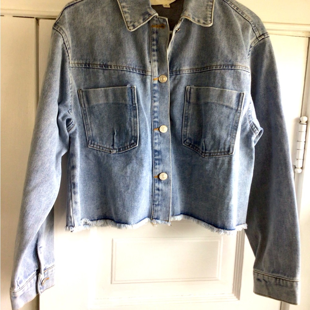 Promesa acid wash cut off Jean jacket, size S